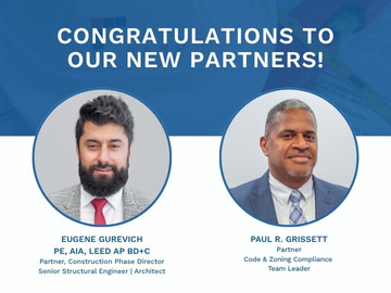 RAND Engineering & Architecture, DPC is pleased to announce that Eugene Gurevich, PE, AIA and Paul Grissett have been named partners to the firm.