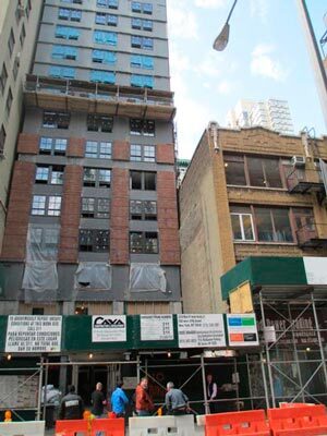 A building excavation